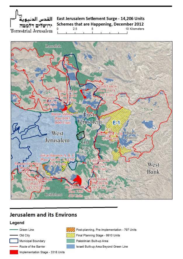 East erusalem Settlement Surge - December 2012